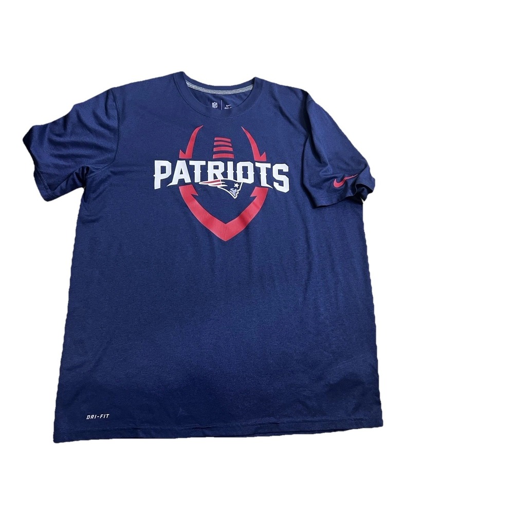 NFL Patriots Nike Dri Fit T Shirt Blue Mens  XL Pats New‎ England Football